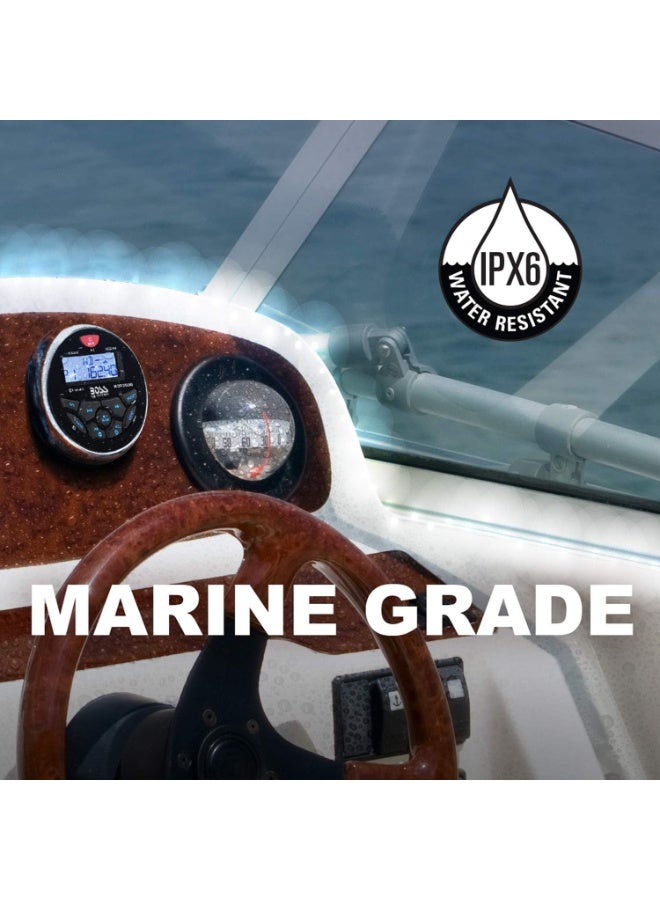 BOSS AUDIO SYSTEMS MGR350B Marine Boat Stereo Gauge Receiver – Bluetooth Head Unit, No CD DVD Player, Built-in 4 Channel Amplifier, Weatherproof, USB, USB Charging - Image 3