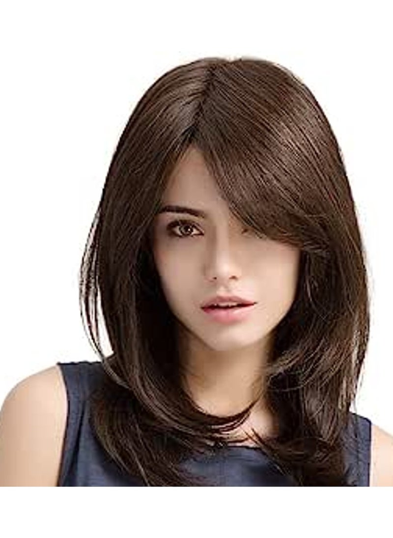 Estelle Fiber Heat Resistant Wig Nature looking Dark Brown for Cosplay Daily Party Use Synthetic Hair Replacement Wig For Fashion Women  - Image 2