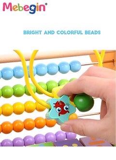 MEBEGIN Giraffe Activity Cube for babies, Wooden Multipurpose Activity Center Bead Maze Toy with Abacus Roller and Rotating Blocks, Educational Learning Montessori Toys, Early Creative Educational Toys  - Image 4