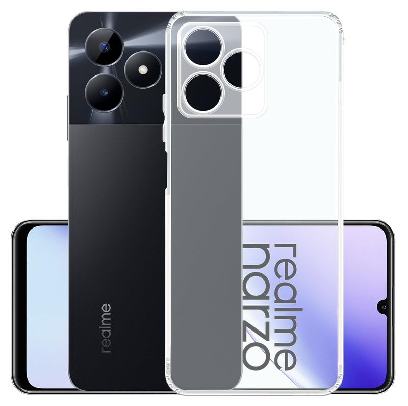 YOFO Silicon Back Cover Case for Realme C53 / Realme Narzo N53 / C51 (Transparent) Camera Protection with Dust Plug - Image 1
