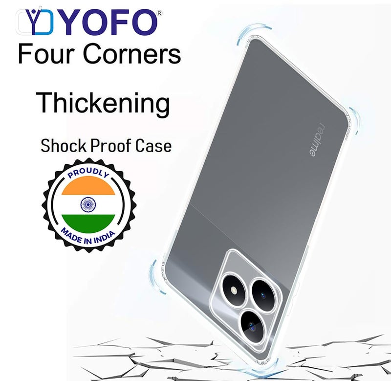 YOFO Silicon Back Cover Case for Realme C53 / Realme Narzo N53 / C51 (Transparent) Camera Protection with Dust Plug - Image 3