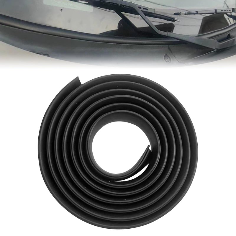 KEVWR 17M 56Ft Front Rear Windshield Cowl Rubber Seal Strip Black Molding Trim Strips Universal Vehicles Self Adhesive Cuttable Sealing Strip for Most Cars Trucks SUVs HShape - Image 2