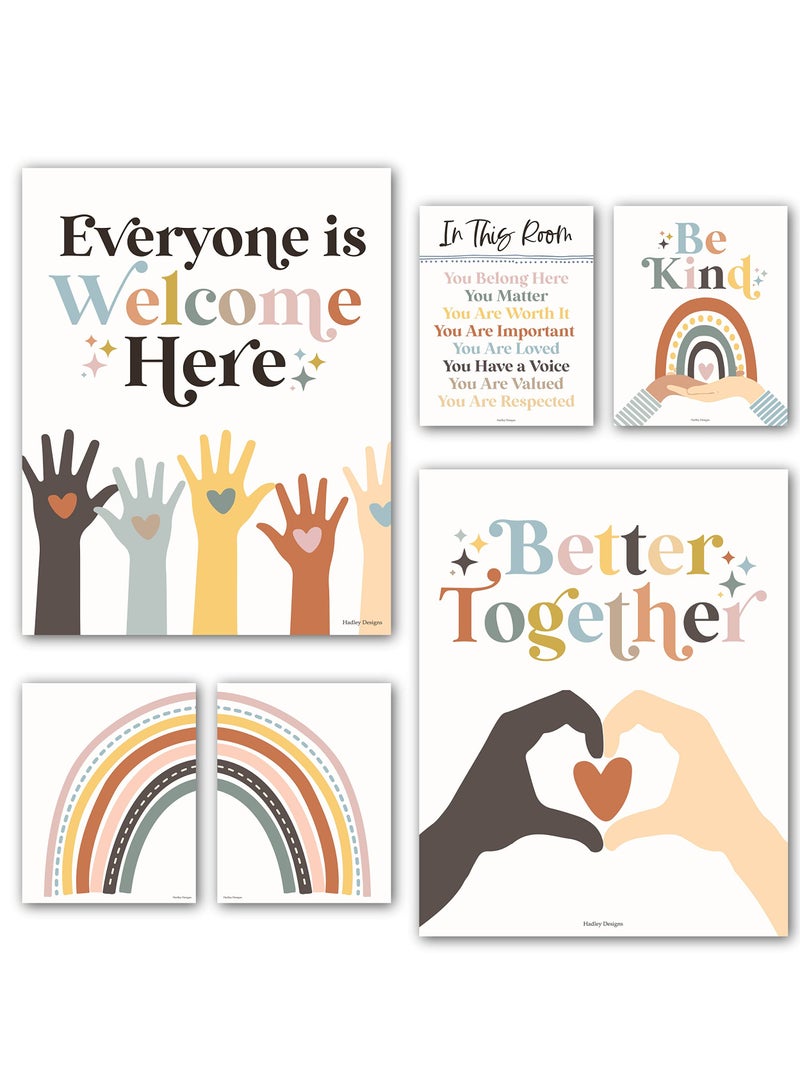 Diversity Posters, 6 Pack Multicultural Classroom Decor for Teachers, Colorful Posters for Elementary Education, Ideal for Promoting Inclusivity and Diversity - Image 1