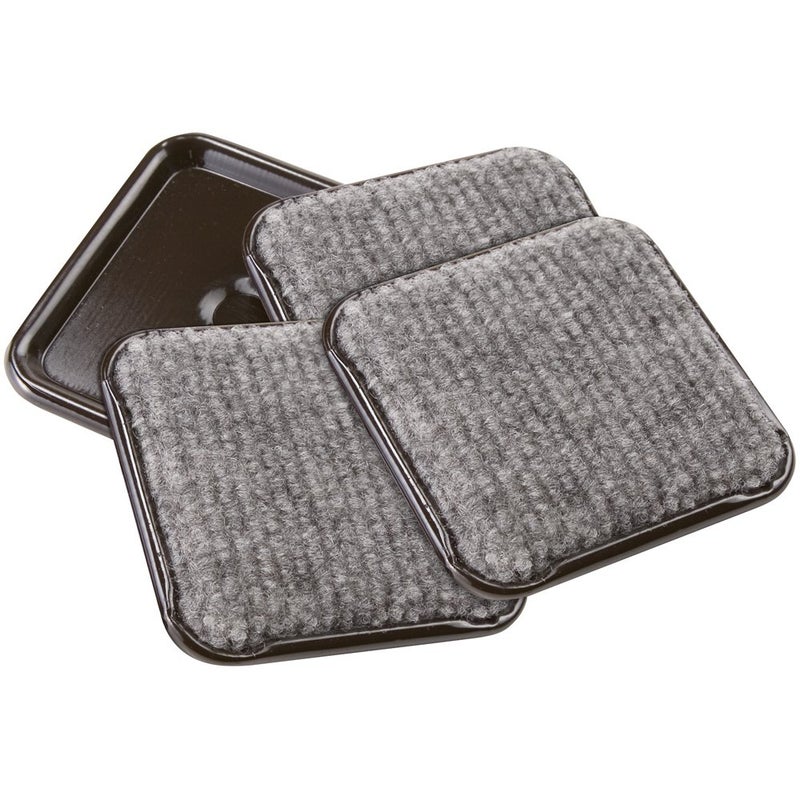 SoftTouch 2 12 Square Reusable Carpet Bottom Furniture Caster Cups to Protect Hardwood Tile or Laminate Floors BrownGray 4 Pack