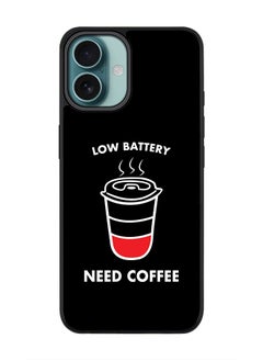 For iPhone 16 Plus Case [Compatible with MagSafe] Slim Magnetic cover Phone Case iPhone 16 Plus -Low battery need coffee