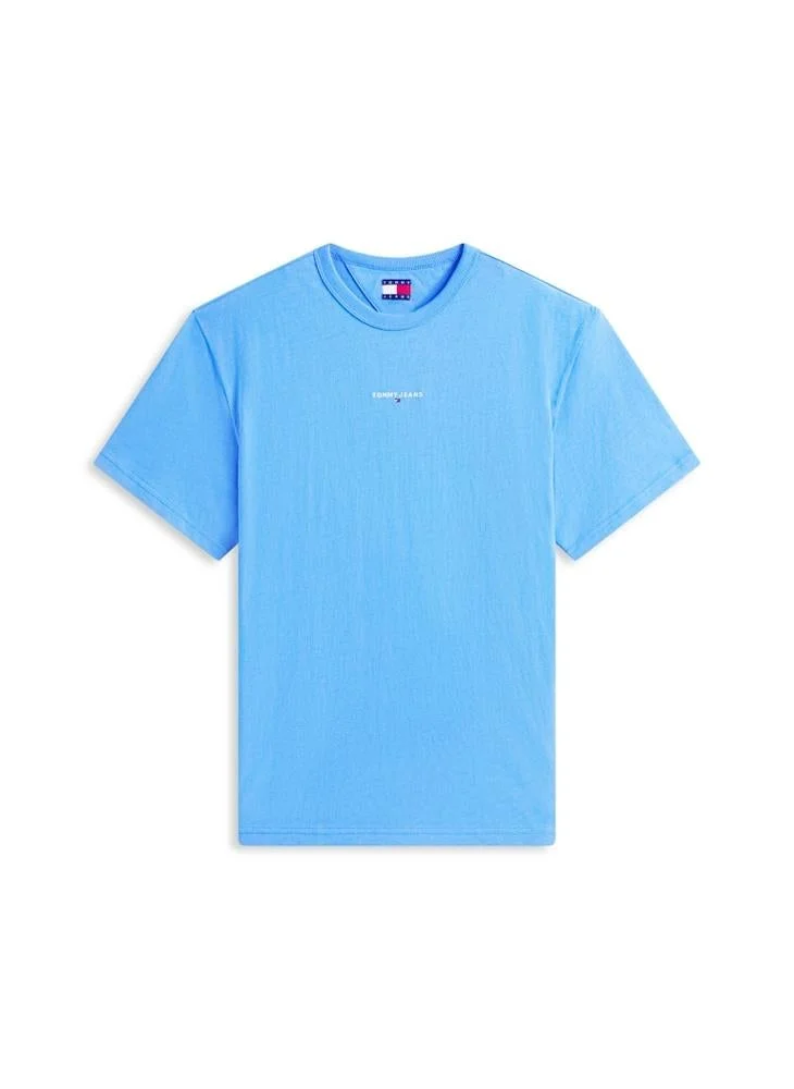 TOMMY JEANS  Linear Logo Embroidery Relaxed T-Shirt for Men | Best Price UAE
