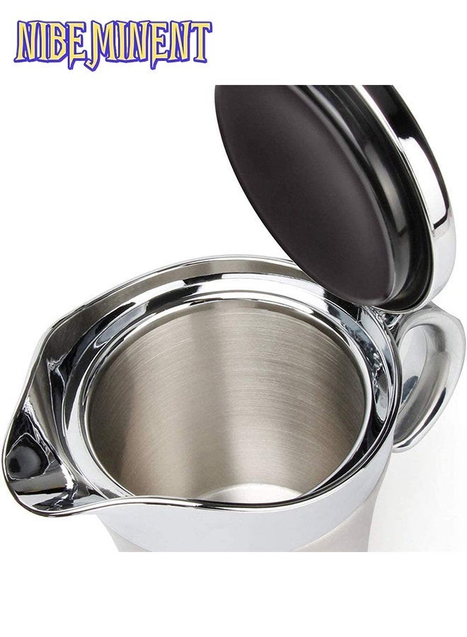 NIBEMINENT Double-Layer Insulated Gravy Boat - Stainless Steel Sauce Pot with Hinged Lid, Ideal for Serving Gravy, Cream, And Kitchen Essentials, Perfect Kitchenware for Home And Restaurant Use.16 oz/450 ml - Image 2