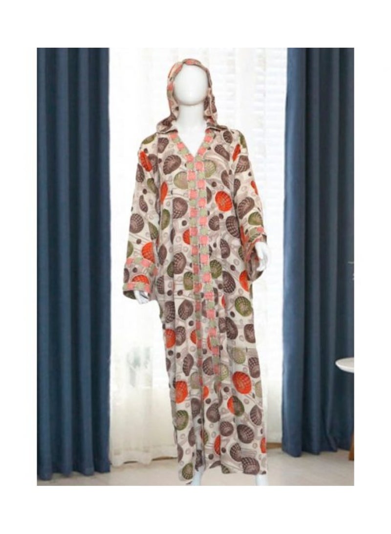 ZAYOSHE Printed Kaftan With Hood 