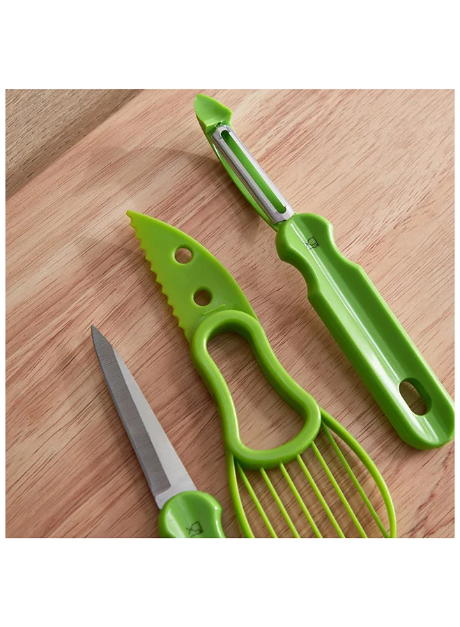 Home Box Easy Chef Avocado Mix 3 in 1 Gadget Slicer with Peeler and Knife 22.5 x 2.5 x 6.8 cm