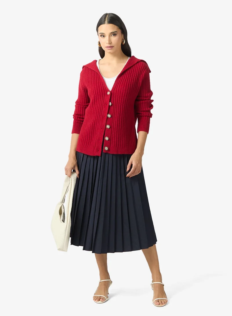 ELLA Fitted Button Down Sweater