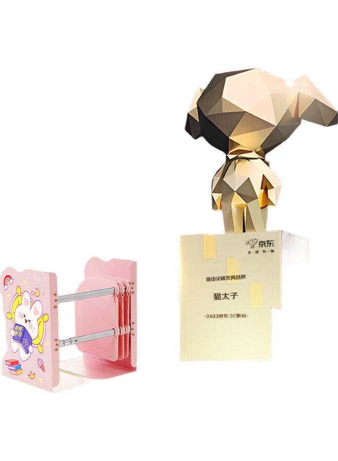 Cat Prince [Back To School Essential] Maotaizi Extendable Book Stand, Desktop Book Storage Rack, Desk Organizer, Middle And High School Student Desk Shelf, Classroom Book Holder, Book Backrest, Book Board, School Supplies - Image 1