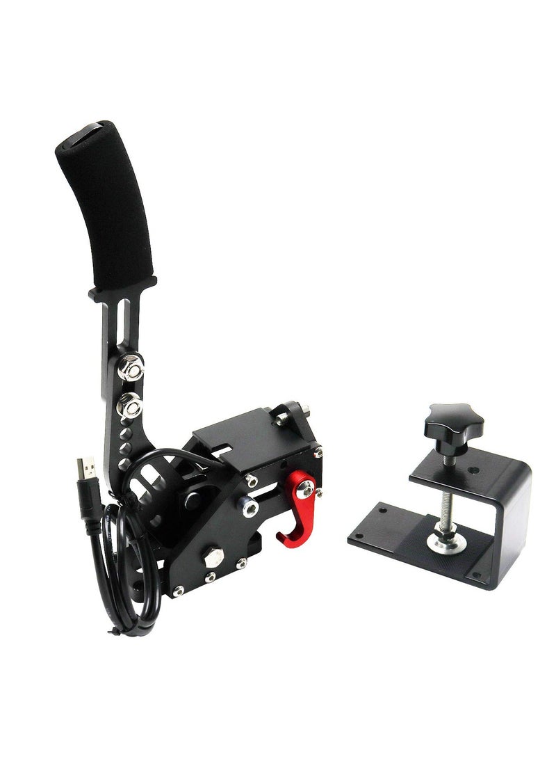 FlashHawk 16-bit Sim Handbrake for PC Windows Sim Racing Games USB Handbrake for G25 G27 G29 G920 G923 for Thrustmaster T500 T300 with Handle Grip USB Cable (PC System only) - Image 2