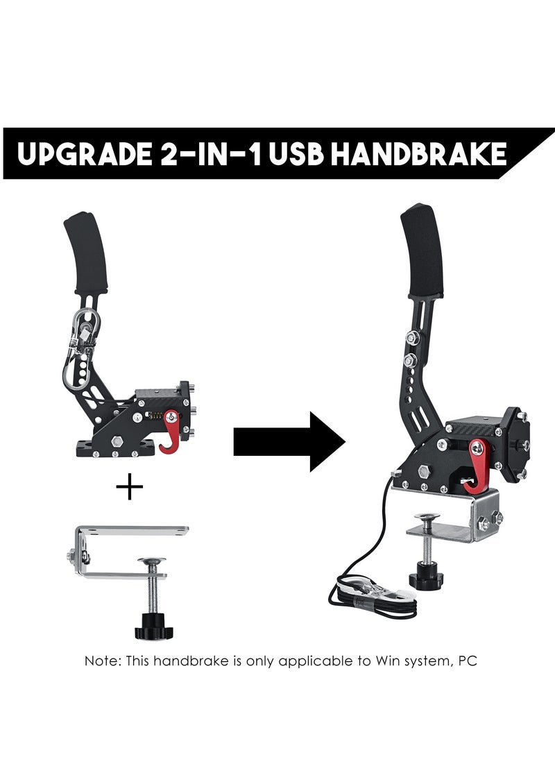 FlashHawk 16-bit Sim Handbrake for PC Windows Sim Racing Games USB Handbrake for G25 G27 G29 G920 G923 for Thrustmaster T500 T300 with Handle Grip USB Cable (PC System only) - Image 3