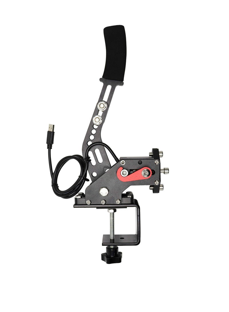 FlashHawk 16-bit Sim Handbrake for PC Windows Sim Racing Games USB Handbrake for G25 G27 G29 G920 G923 for Thrustmaster T500 T300 with Handle Grip USB Cable (PC System only) - Image 1