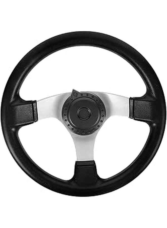 PU Steering Wheel For Go Kart Durable Steering Wheel Replacement Compatible With Modified ATVs Black - Image 1