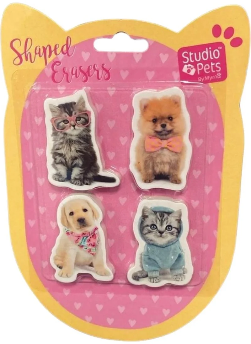 دولفين Cem Studio Pets PT-783 Blister 2 Cat 2 Dog 4 Piece Eraser Set