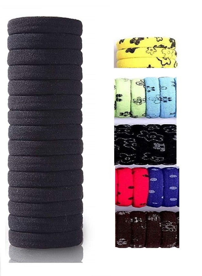 DIAN Assorted Pack of 30 Black and Print Multicolor Hair Rubber Bands, Ponytail Holders, Hair Tie, Hair Bow, Hair Accessories for Women, Teens and Girl - Image 1