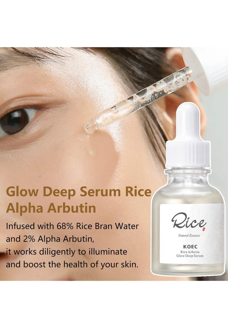 KOEC Rice Daily Serum, Korean Skincare Facial Essence for Glow Glass Skin, Fermented Natural Rice Water Milk for Face, Pore Minimizing, Deep Hydrating, Dark Spot Correcting, 30ML  - Image 3