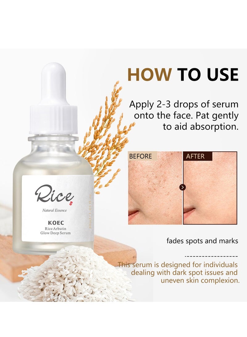 KOEC Rice Daily Serum, Korean Skincare Facial Essence for Glow Glass Skin, Fermented Natural Rice Water Milk for Face, Pore Minimizing, Deep Hydrating, Dark Spot Correcting, 30ML  - Image 4