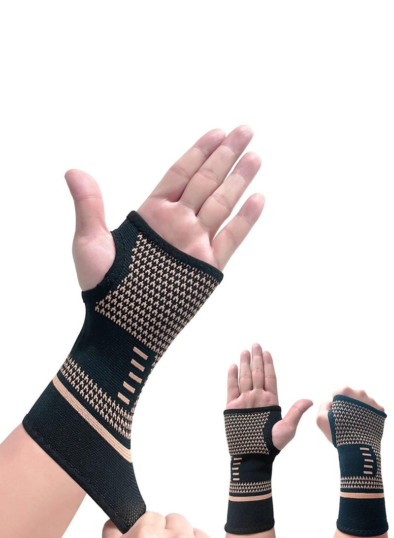دوركو 2PCS معصم الدعامة - معصم الدعامة الرياضة الأساسية رقيقة دعم نفق الكارب ، معصم الدعامة اليد اليسرى واليمين ، مناسبة للمعصم المفاصل (M الحجم)  - Image 1