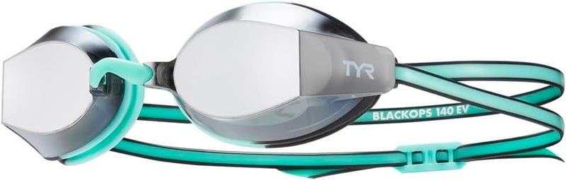 TYR Blackops 140 EV Racing Goggles Mirrored Femme Fit, Silver/Mint/Black
