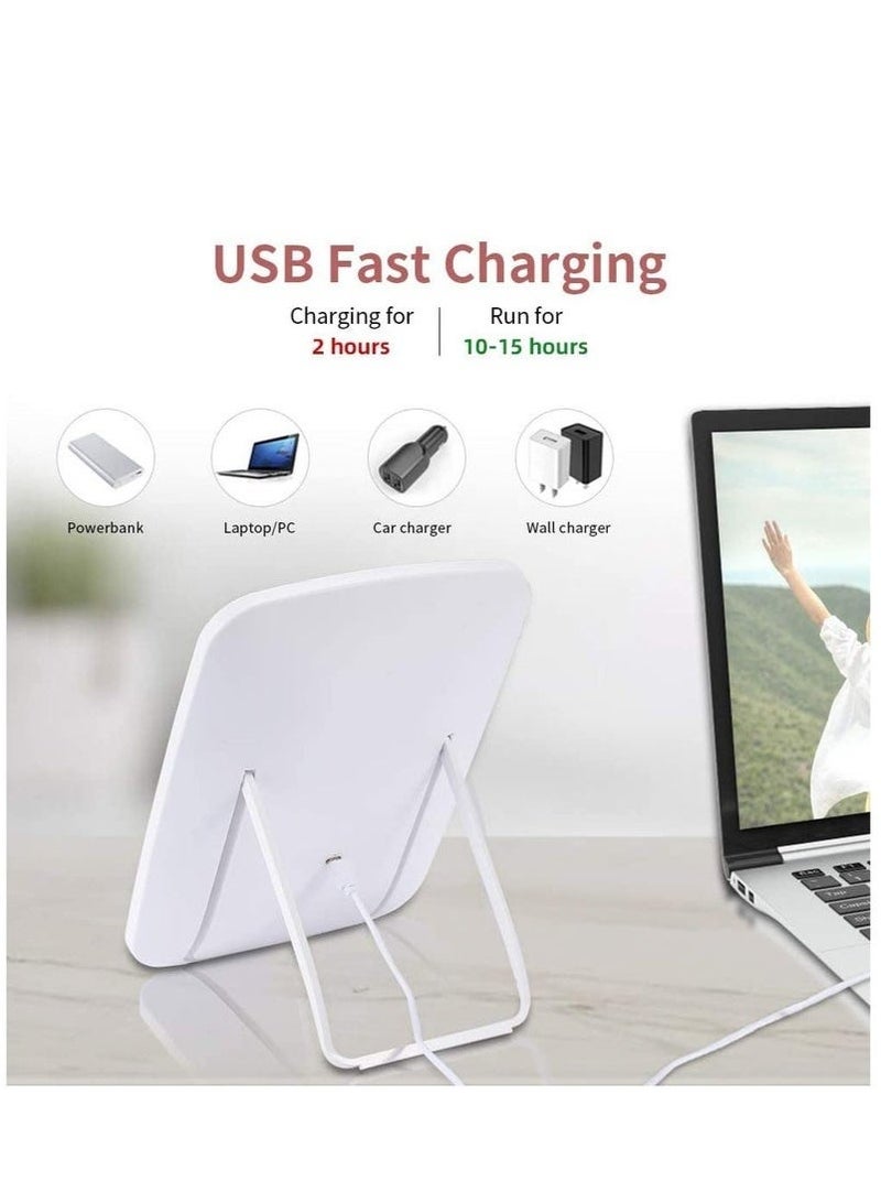 Arabest Makeup Mirror with Lights USB Rechargeable Vanity Mirror Touch Adjustable 3 Color Lighting Modes Lighted Makeup Mirror LED Brightness Adjustable Portable Makeup Mirror for Makeup Desk - Image 5