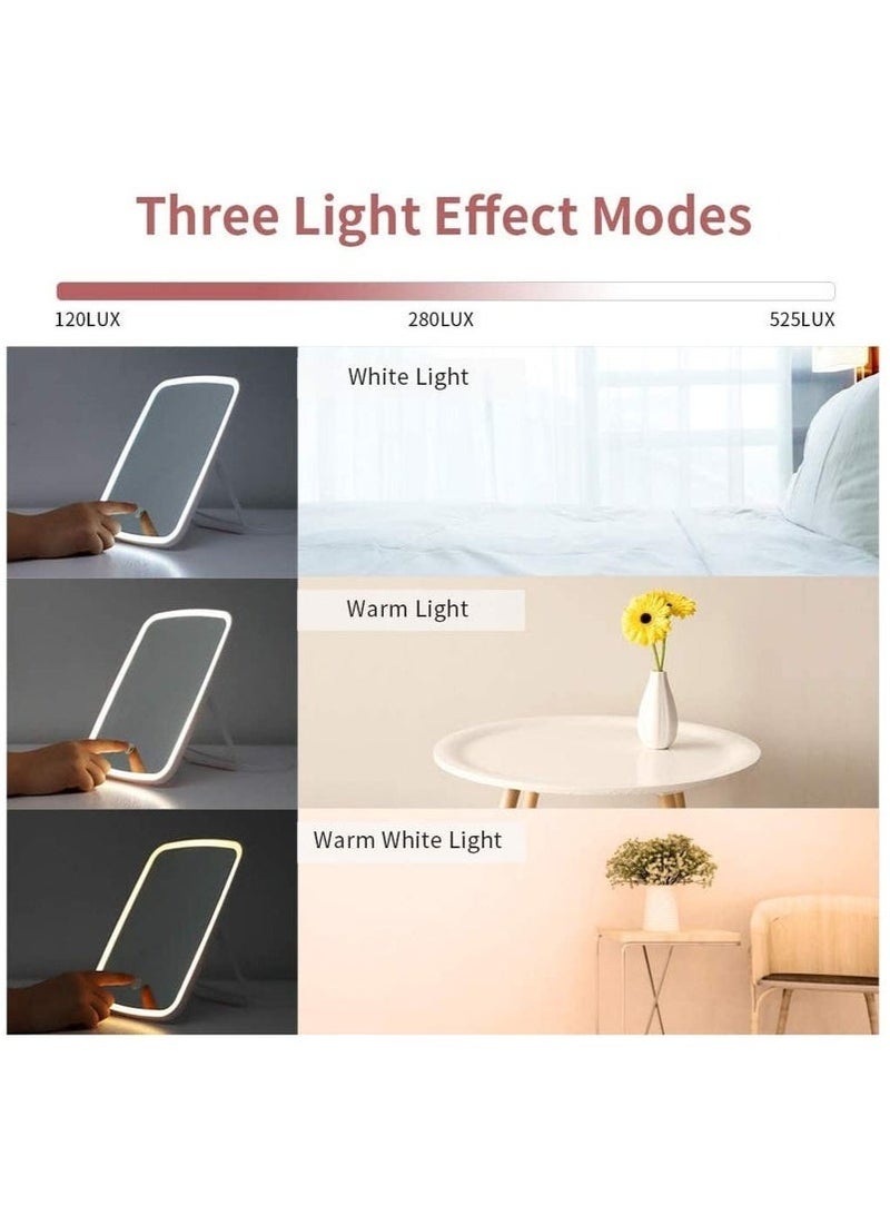Arabest Makeup Mirror with Lights USB Rechargeable Vanity Mirror Touch Adjustable 3 Color Lighting Modes Lighted Makeup Mirror LED Brightness Adjustable Portable Makeup Mirror for Makeup Desk - Image 3