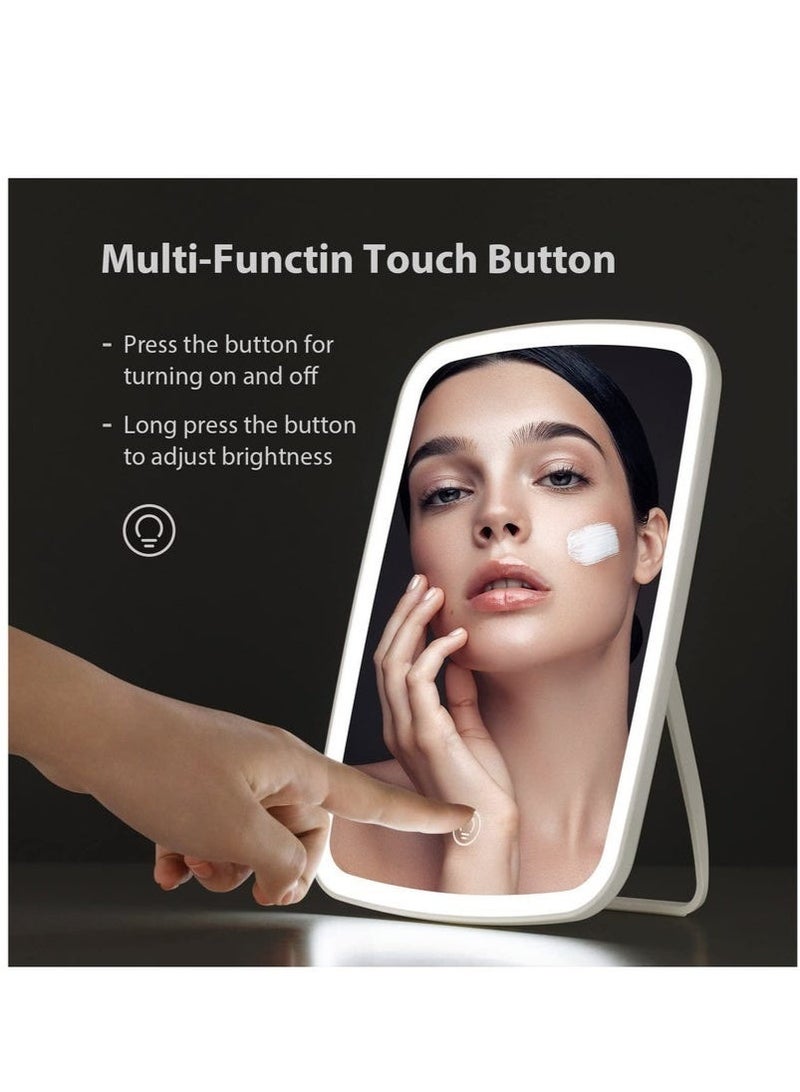 Arabest Makeup Mirror with Lights USB Rechargeable Vanity Mirror Touch Adjustable 3 Color Lighting Modes Lighted Makeup Mirror LED Brightness Adjustable Portable Makeup Mirror for Makeup Desk - Image 2