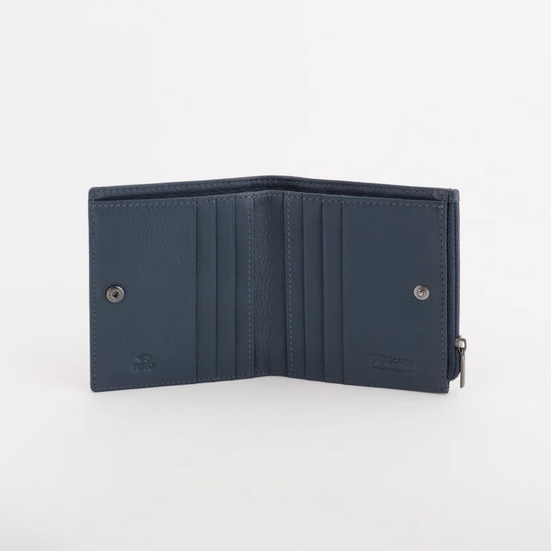 كاربيزا Leather Wallet Mark Navy Blue