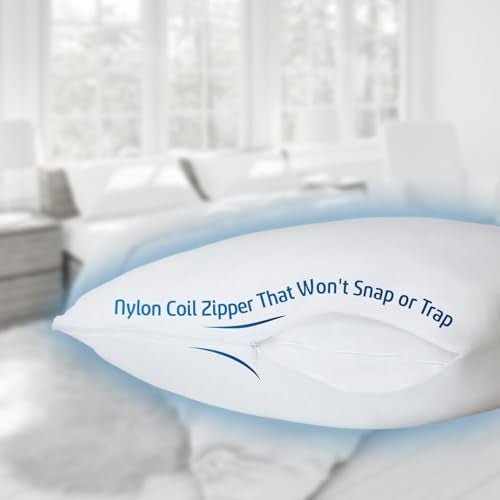 Mastertex The Grand Pillow Covers Standard Size - Poly-Cotton Pillow Protector with Zipper - Moisture Wicking, Advanced Allergy Protection Pillow Protector - Protects Pillow from Dirt and Debris (2 Pack) - Image 4