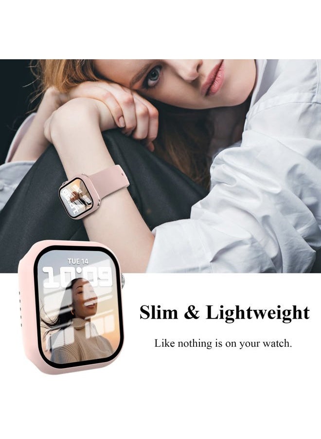 EWUONU - 3 Pack Case Compatible with Apple Watch Series 9/8/7 41mm with Tempered Glass Screen Protector, Hard PC Full Cover Ultra-Thin HD Bumper Protective Cover for iWatch 41mm, Rose Gold/Pink/Clear - Image 1