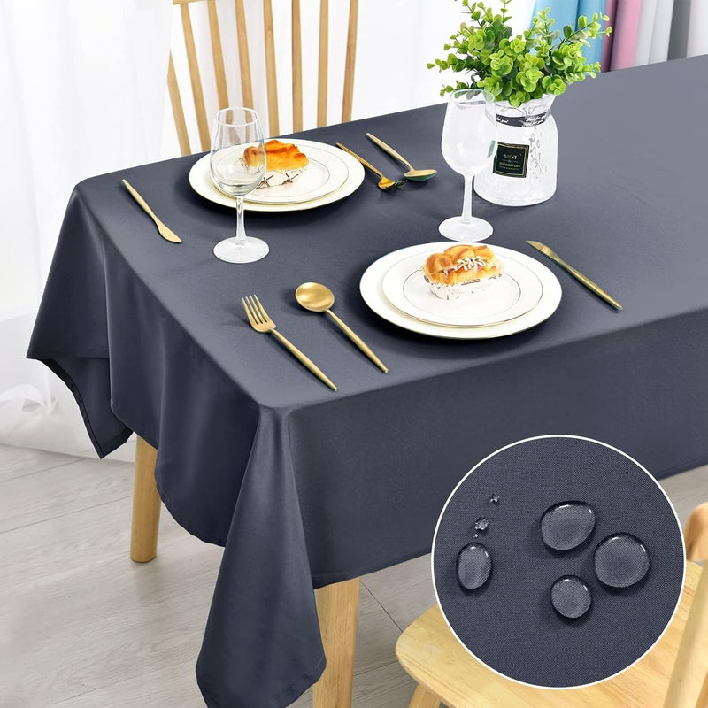 DWCN Grey Tablecloth, 90 x 90 cm, Stain Protection, Washable Table Linen, Waterproof Tablecloth for Dining Room, Garden, Party, Weddings or Household - Image 1