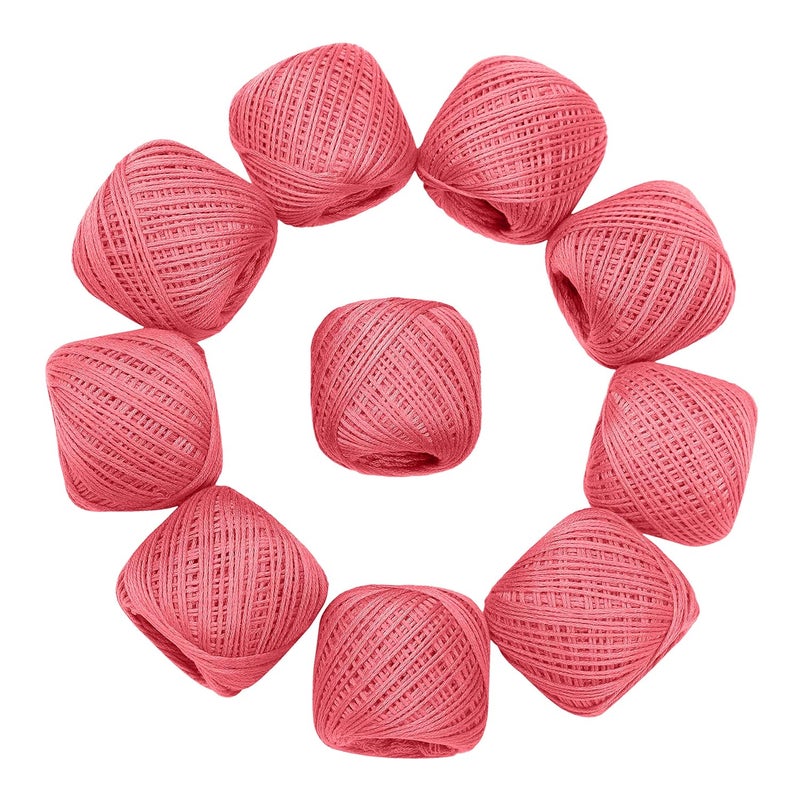 CORIOX Crochet Thread Set Of 10 Ball Crochet Cotton Thread Yarn For Knitting And Craft Making. Size 20 Gram 55 To 60 Mtr Approx (Paradise Pink), 230 Gram - Image 2
