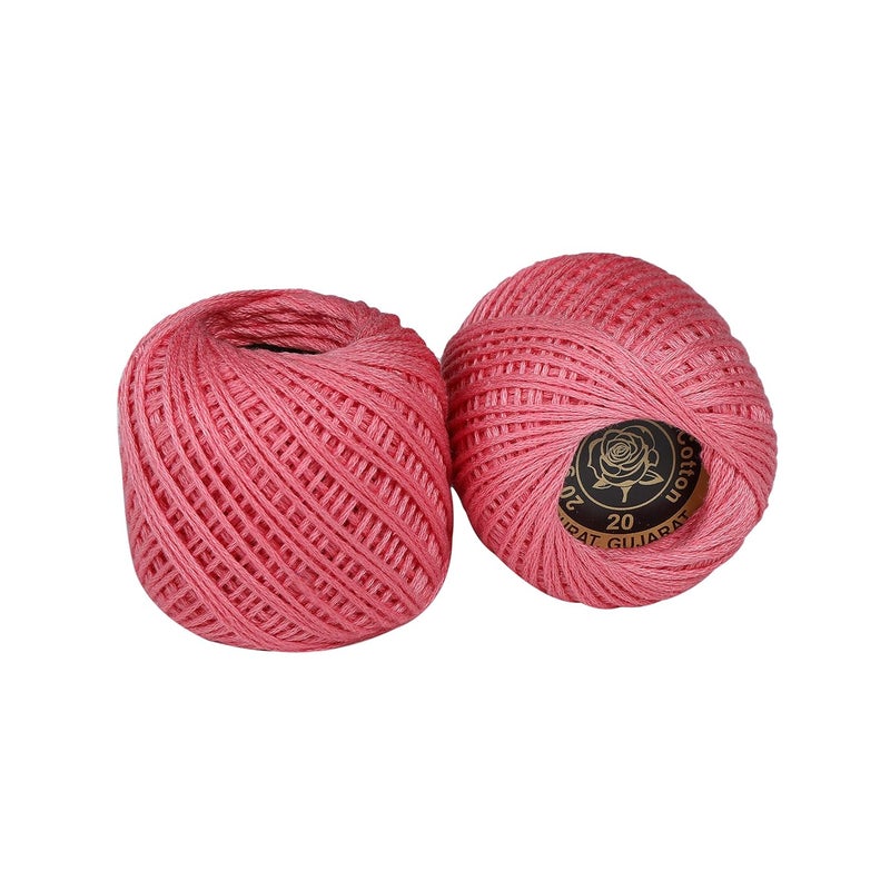 CORIOX Crochet Thread Set Of 10 Ball Crochet Cotton Thread Yarn For Knitting And Craft Making. Size 20 Gram 55 To 60 Mtr Approx (Paradise Pink), 230 Gram - Image 3
