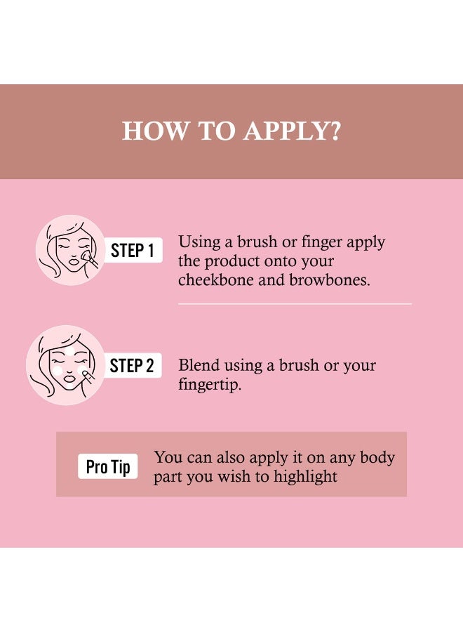 INSIGHT Glitter Makeup Highlighter - Frosted Heart|Creamy Formula|Blends Easy|Light Weight |Long Lasting - 3.5gm - Image 4