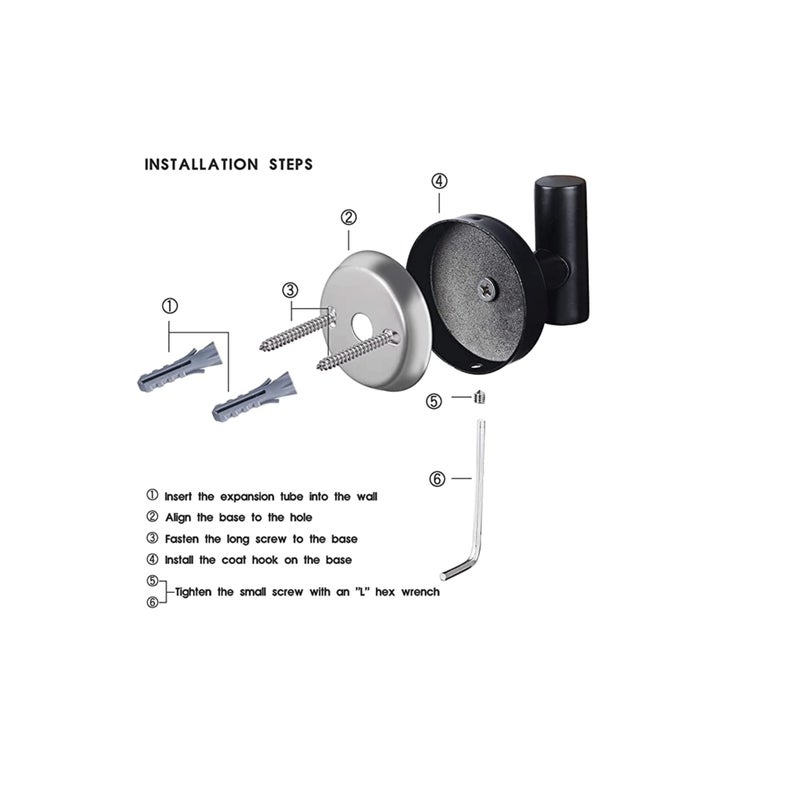 Barakah Wall Towel Hooks Coat Hook Bathroom Matte Black Robe 304 Stainless Steel Heavy Duty Door Hanger Towel Robe Clothes Cabinet Closet Sponges Hook Bathroom Bedroom Kitchen Hotel Pool 4 Packs - Image 4