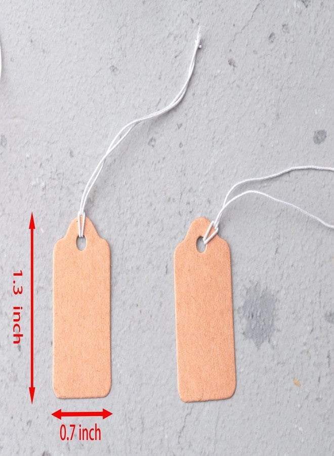 Sowaka 100 Pcs Display Tags With Hanging String - Mini Writable Blank Label for Jewelry Store Price Marking, Ornament Pricing, Product Clothing (Large, Kraft) - Image 2