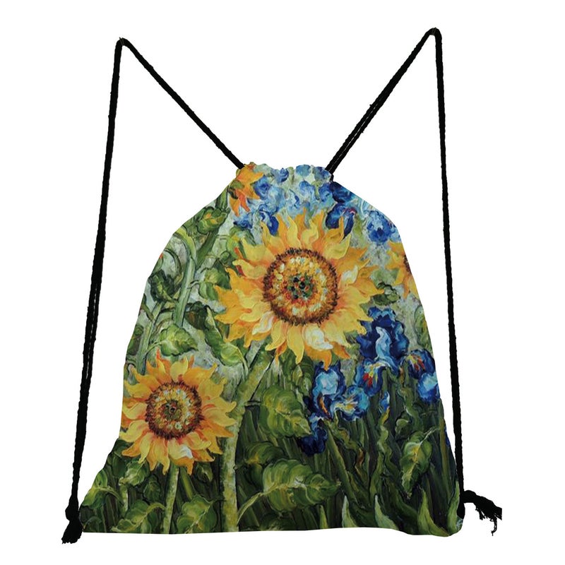 Oil Painting Printing Storage Bag Multi-Functional Campus Student Shoulder Bag Outdoor Travel Bundle Pocket - Image 1
