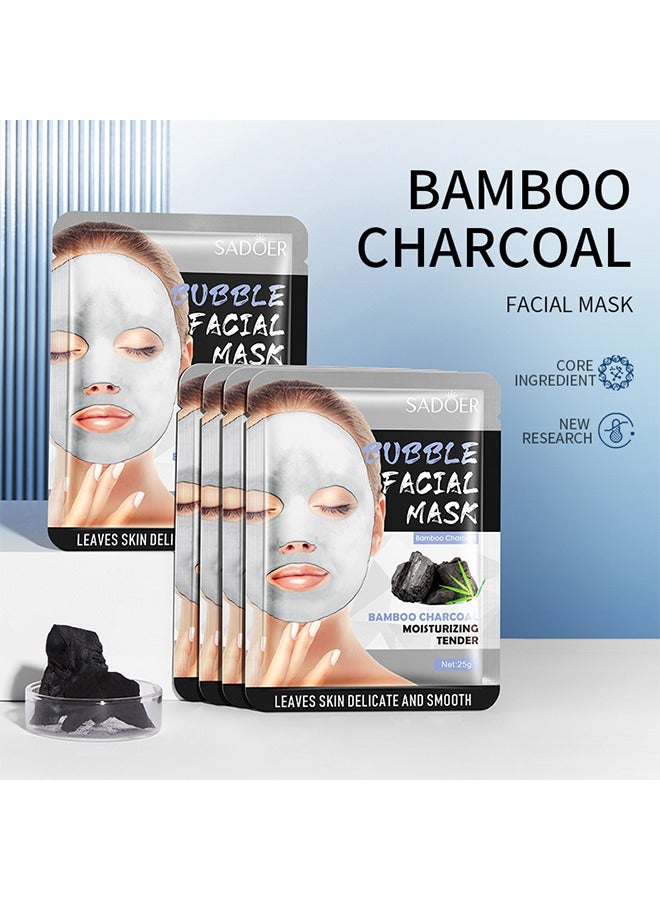 5 Pack Pore Spa Bamboo Charcoal Bubble Face Mask Deep Cleaning Foam Oil Control Exfoliation Anti Acne Facial Skincare - Image 3