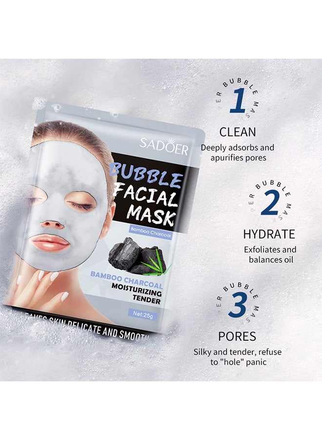 5 Pack Pore Spa Bamboo Charcoal Bubble Face Mask Deep Cleaning Foam Oil Control Exfoliation Anti Acne Facial Skincare - Image 4