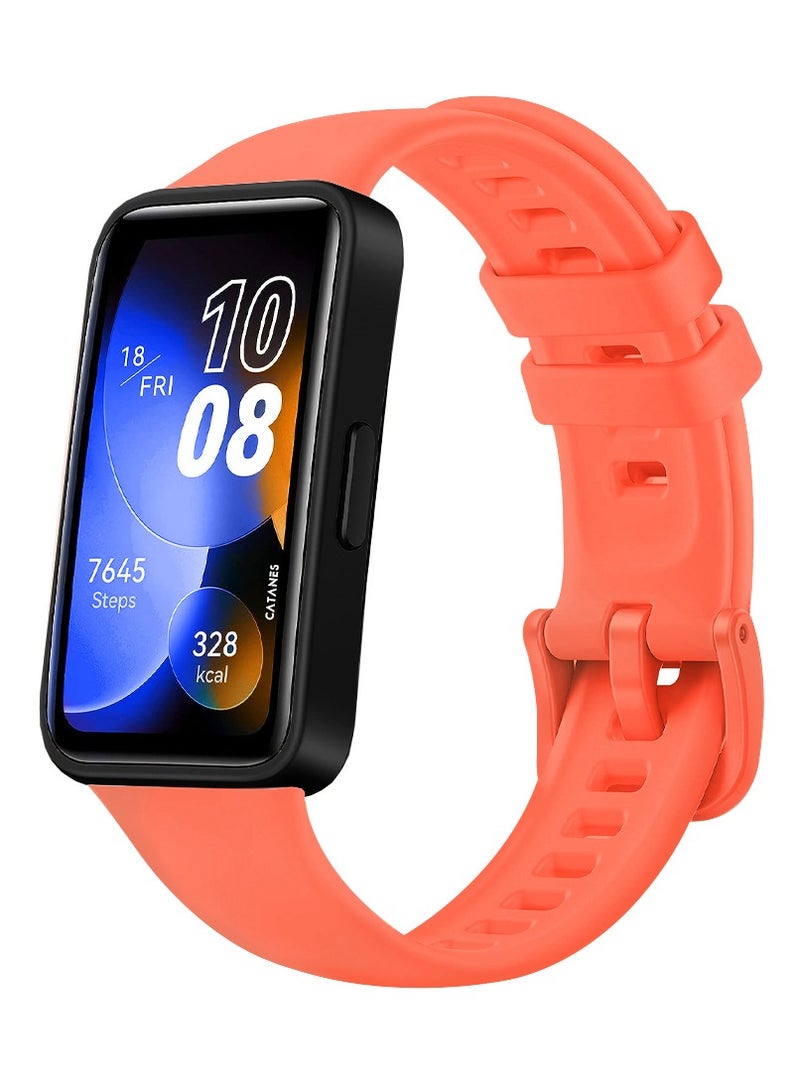 CATANES Huawei Band 8 and Band 9 Watch Band for Men Women Sport Watch Strap Lightweight Silicone Replacement Band Orange - Image 2