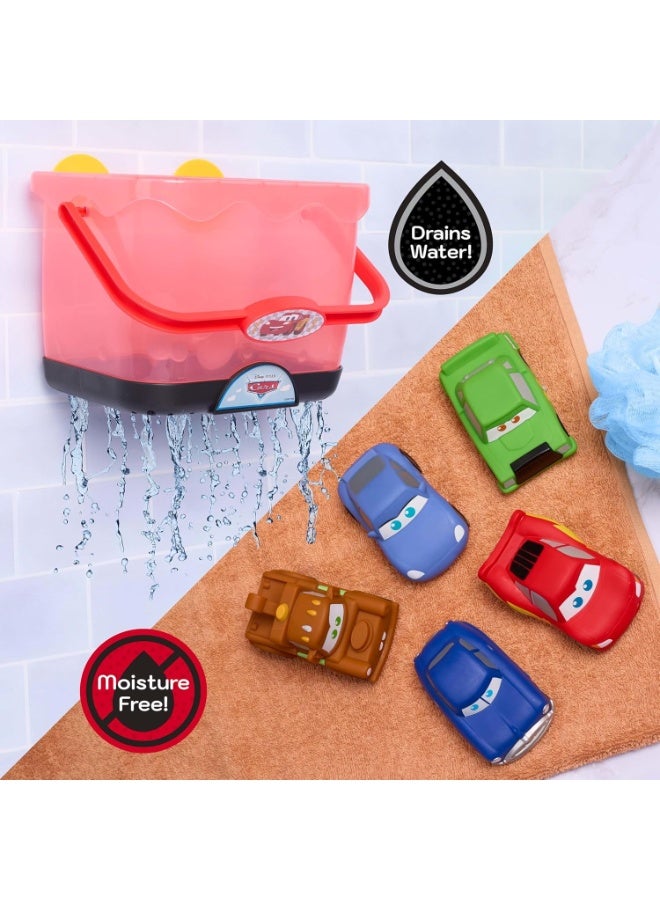 ديزني طقم حوض استحمام Disney Pixar Cars من Just Play مكون من 6 قطع، 5 ألعاب استحمام مع سلة تخزين، لايتنينغ ماكوين وماتر والأصدقاء، 3 سنوات فأكثر - Image 4