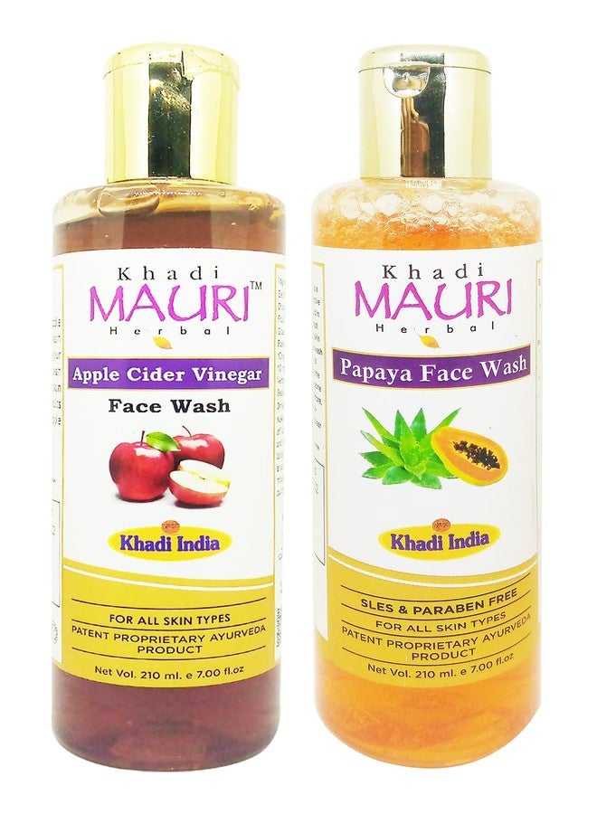 Khadi Mauri Anti Tan Papaya & Apple Cider Vinegar face wash - Pack of 2 (420ml)