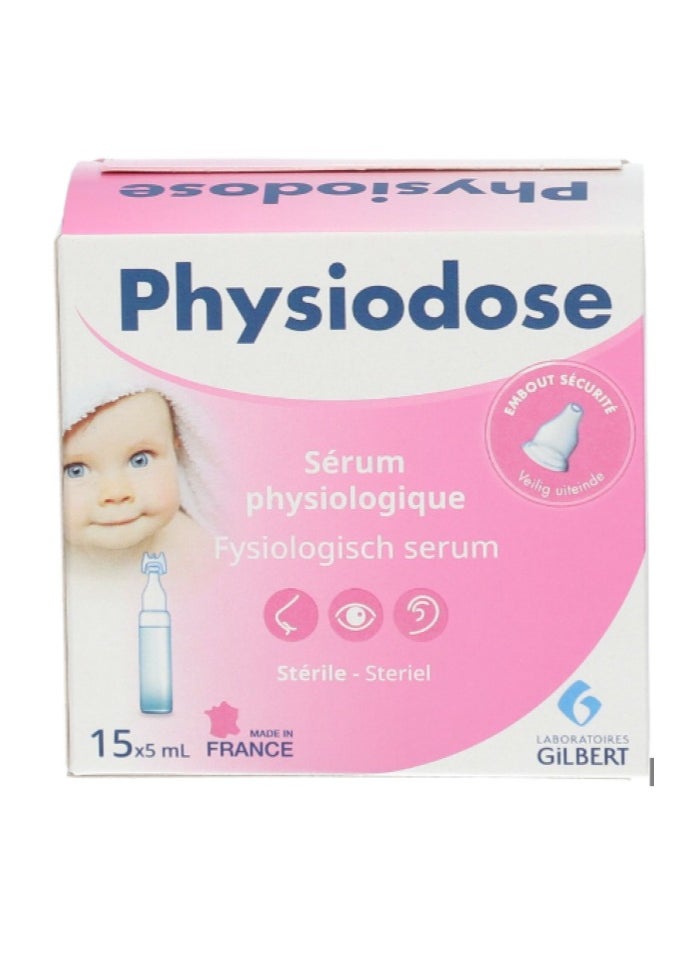 Gilbert - Physiodoses Physiological Saline Solution 15X5ml - Image 1