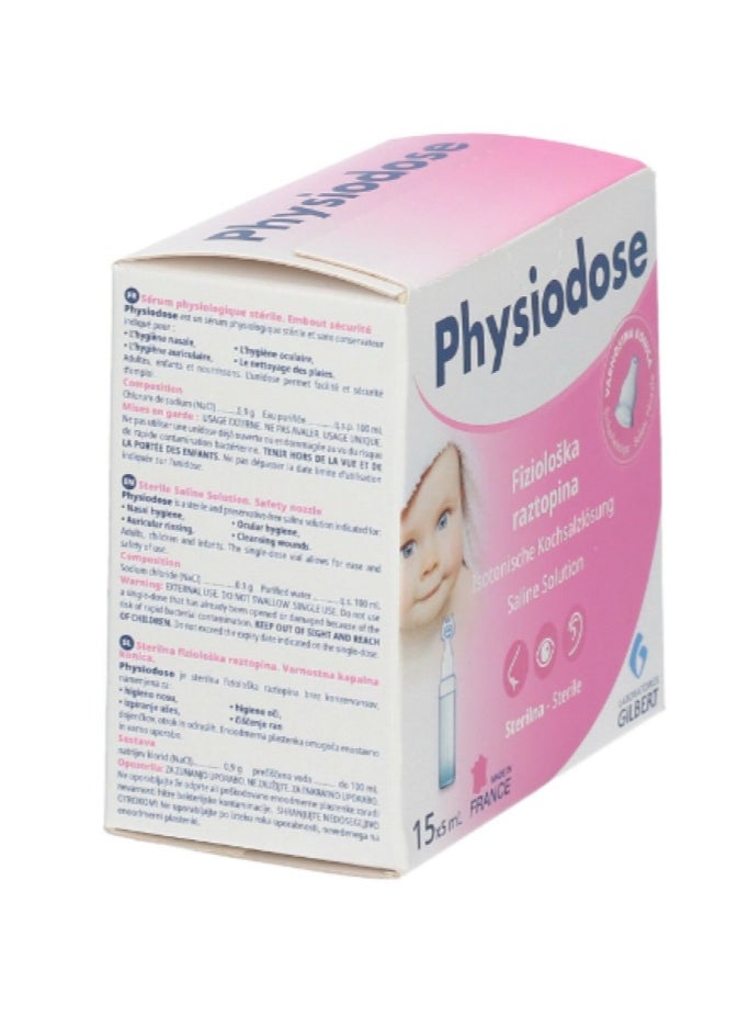 Gilbert - Physiodoses Physiological Saline Solution 15X5ml - Image 1