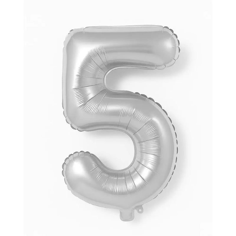 Number 5 Hanging Foil Balloon For All Types Of Party Decorations 32inch- Silver