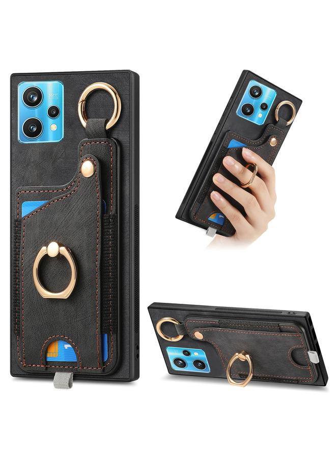 S-TOP Case For Realme 9 Pro+ Retro Skin-feel Ring Card Bag Phone Case with Hang Loop - Image 1