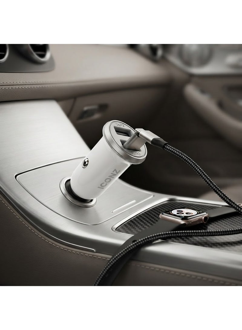Iconz DUAL OUTPUT  CAR CHARGER WHITE - Image 1