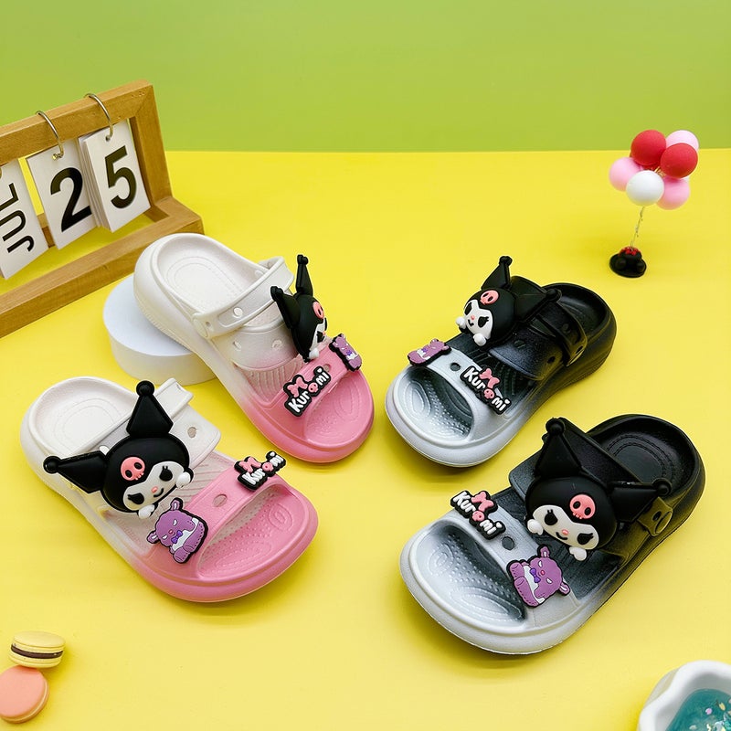 New Explosions Cartoon Big Head Kulomi Parent-Child Slippers Fashionable Flat Sole Boys And Girls Non-Slip Soft Sole Sandals - Image 2