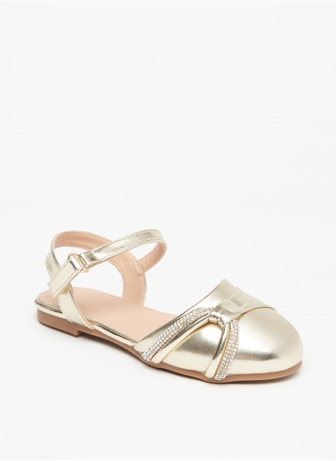 Flora Bella By Shoexpress - Girl's Embellished Ballerinas With Hook And Loop Closure Ramadan Collection - Image 1
